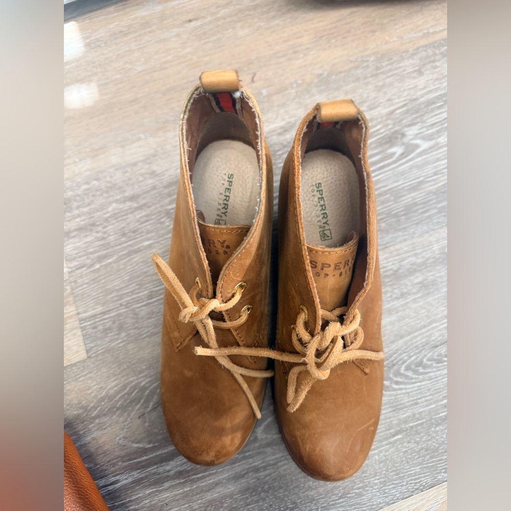 Women’s SPERRY Top- Sider Leather Wedges Size 6.5 M Brown